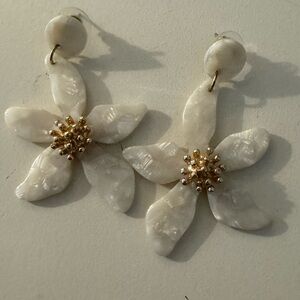 White Flower Earrings